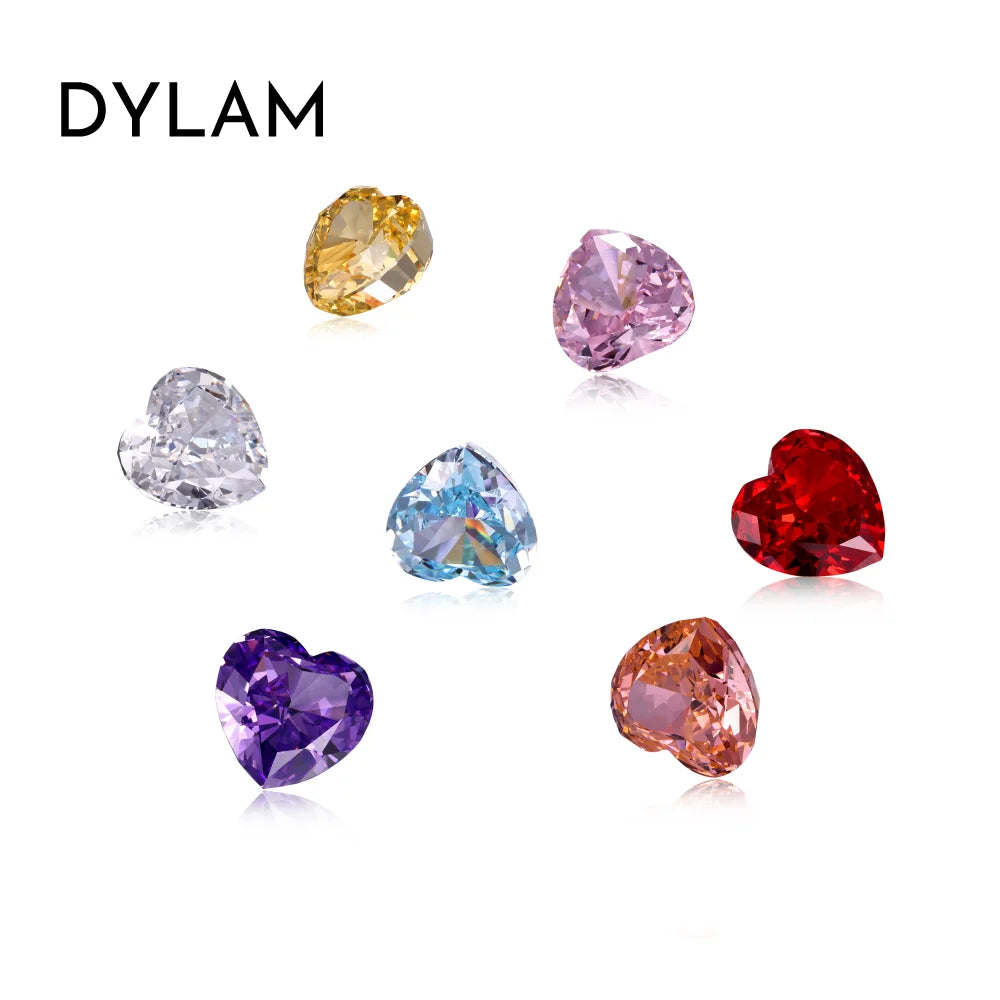 Aetolia Mother'S Day Gift Diy Seven-Color Love Ice Flower Cz Zirconium Heart Shape Necklace 925 Silver 18K Necklaces For Women Mom