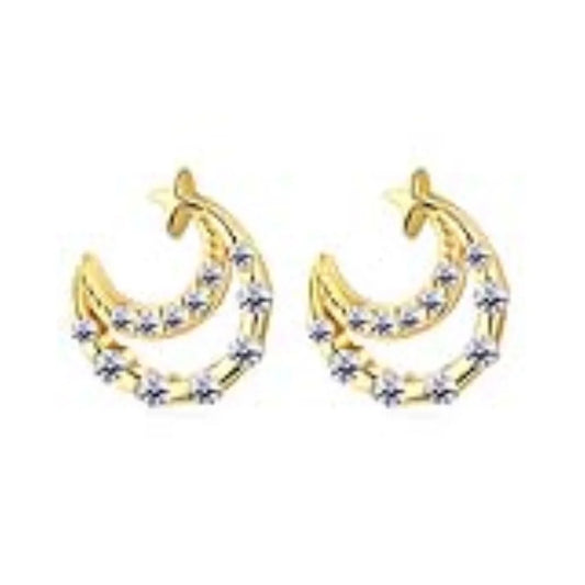 Aetolia 5A 18k hollow moon earring minimalist 925 sterling silver women fashion gold statement stud earrings