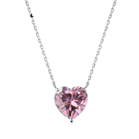 Aetolia Custom Trendy Heart Shape stone Pendant 8A ZIrcon Gold Plated Sterling Silver Wedding Engagement Necklace