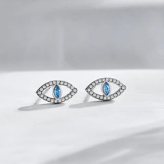 Aetolia Dainty High Quality Cz Cubic Zircon Blue Stone Devil Eye 18K Gold Plated S925 Sterling Silver Dangle Stud Earrings Jewelry Women