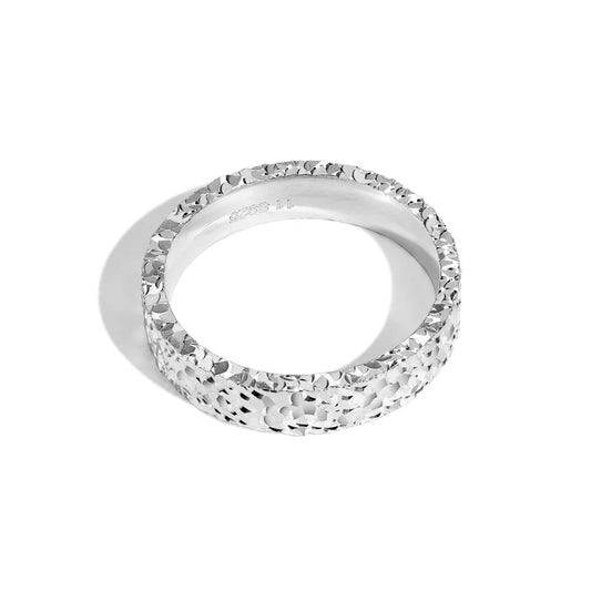 Aetolia Classic Vintage Lava Texture 925 Sterling Silver Ring Waterproof Personality Irregular Concave-Convex Rings Jewelry Women