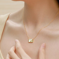 Aetolia 925 Sterling Sliver Heart Tennis Chain 18K Gold Plated Initial Letter Envelope Custom Necklace Set For Mama Women Jewelry