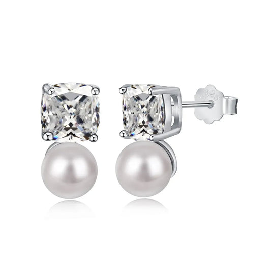 Aetolia Hypoallergenic Wholesale Luxury 925 Sterling Silver Accessories Earrings 5A Zircon Stud Shell Pearl Earrings Jewelry Women