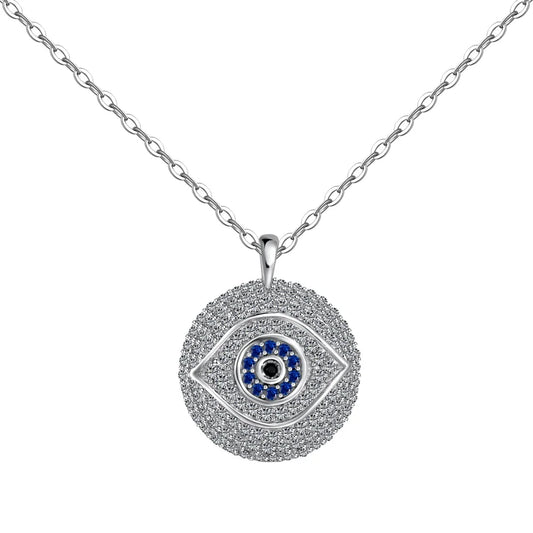 Aetolia Lucky Turkish Devil Eye Pendant S925 Silver Necklaces For Women Full Zirconia 18K Gold Greek Eye Amule Necklaces For Women