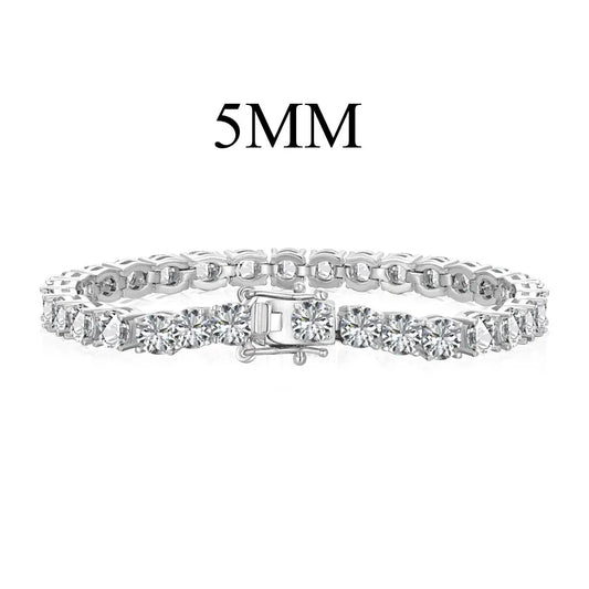 Aetolia Hypoallergenic S925 Sterling Silver bracelet Round Cut 5mm 6mm 0.5ct 0.75ct Diamond Luxury 5A Zirconia Tennis Bracelets bangles