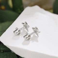 Aetolia Custom Hypoallergenic Nickel Free 925 Sterling Silver Kid Children 5A CZ Cubic Zirconia Tiny Star Shape Stud Earrings jewelry