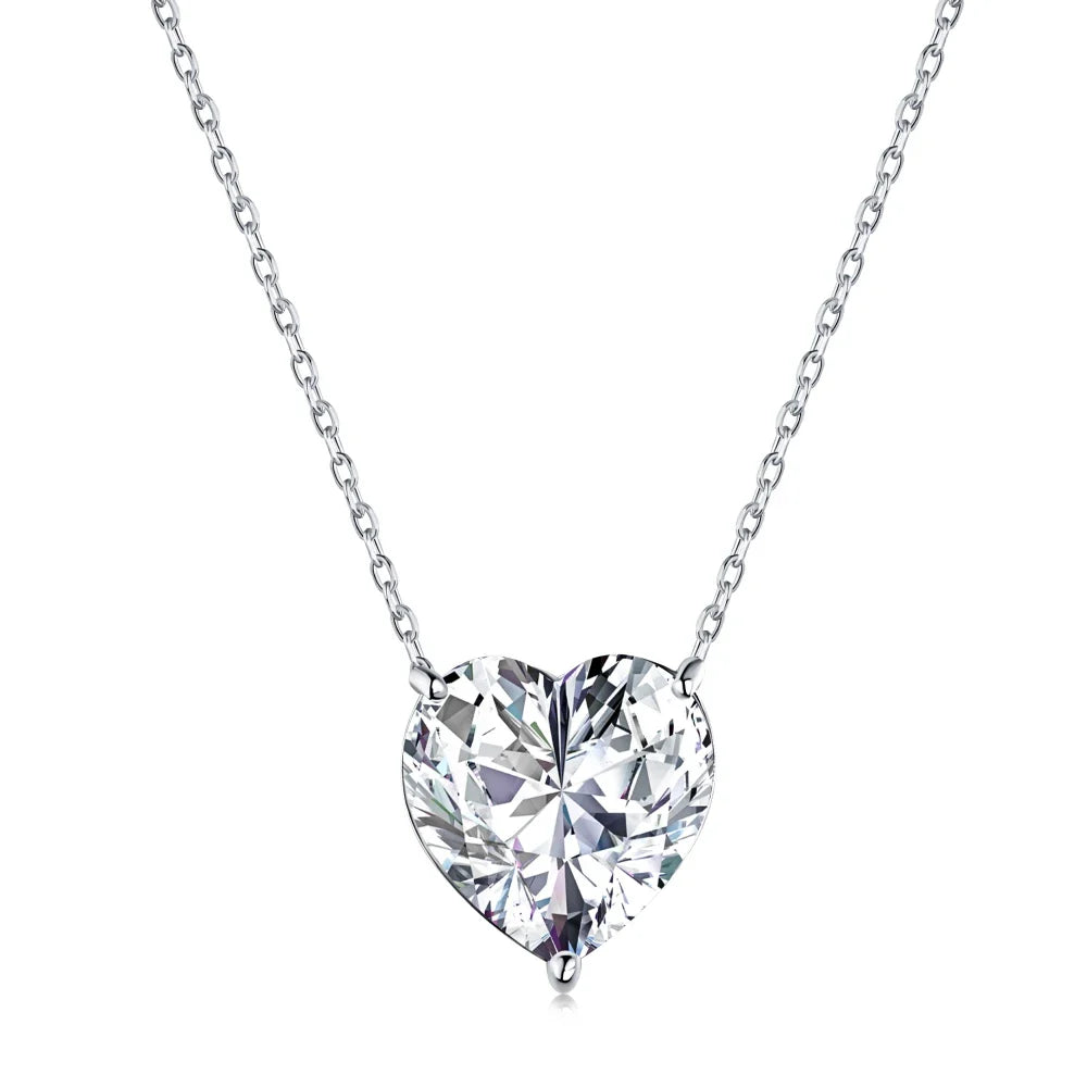 Aetolia Jewelry Chocker Chain Sterling Rhodium 18 k Gold Plated cz Necklace Cubic Zircon 925 Silver pendant heart Love necklace