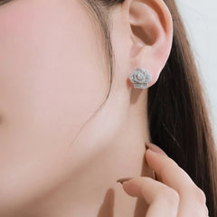 Aetolia Wholesale Flower Shape Earring Cz Cubic Zirconia Metal Bling Charms Diamond Designer S925 Silver Stud Earrings For Women