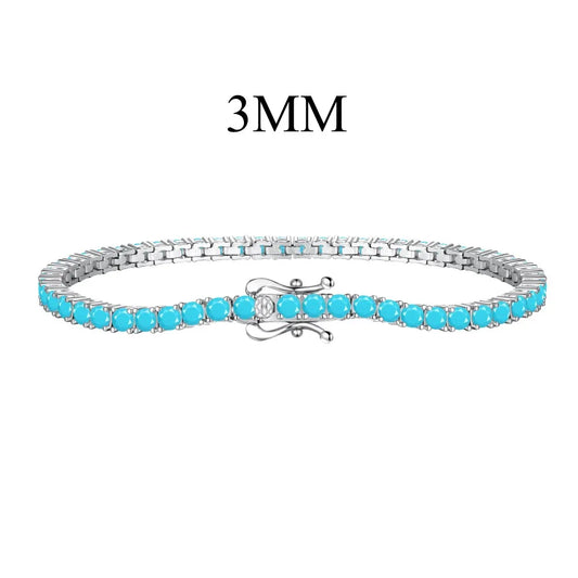 Aetolia Top Quality Natural Zambian blue sapphire Diamond Cubic Zirconia S925 Silver For Women Designer Tennis Bracelet Wholesale