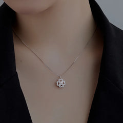 Aetolia Custom 925 Sterling Silver 18K Gold Plated Necklaces Four-Leaf Clover Pendant Spinner Necklace Jewelry Lucky Necklaces For Women