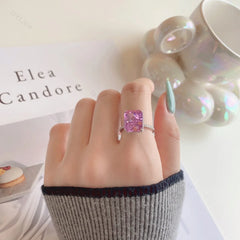 Aetolia Moissanite Square Shape 925 Sterling Silver Ring Set Female Engagement Wedding Band Stacking Rings For Women Fine Jewelry