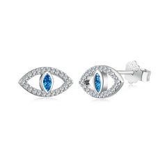 Aetolia Dainty High Quality Cz Cubic Zircon Blue Stone Devil Eye 18K Gold Plated S925 Sterling Silver Dangle Stud Earrings Jewelry Women