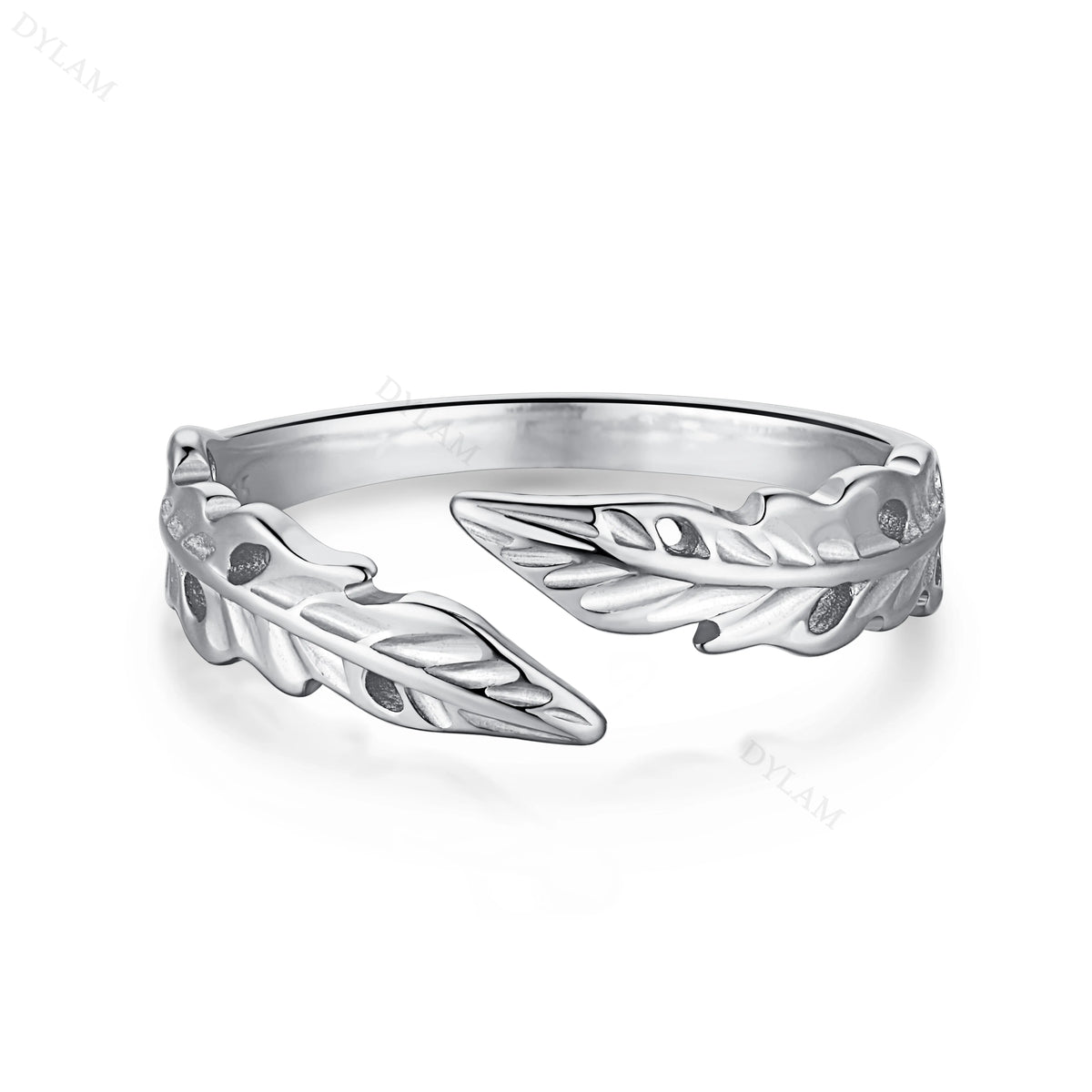 Aetolia Popular INS 18K Gold Plated Open Ring Leaf Shape S925 Sterling Silver Adjustable Size Fashion Ring For Women Daily Wear