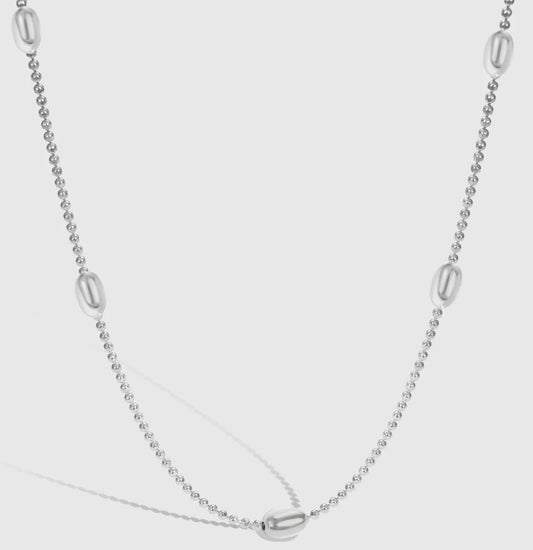 Aetolia Minimalist s925 Sterling Silver necklace Rhodium Plated Beaded Chain Necklace for Women Fine Fashion Jewelry Jewellery