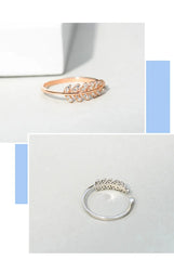 Aetolia 925 Silver Women Sterling Rings High Quality Open Dainty Adjustable Resizable Gold Plated Trendy Leaf Ring