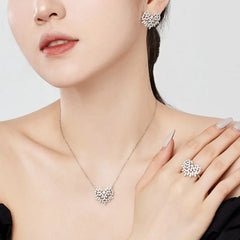 Aetolia Sparkling Trendy Cz Cubic Zircon Heart Shape Engagement Ring 925 Sterling Silver Rings Jewelry Set Wedding Band For Women