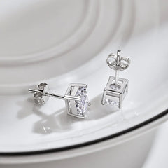 Aetolia Custom Square Earring Sterling Silver S925 Jewelry Stud Earrings With 5A Cubic Zirconia Diamond Stone For Women