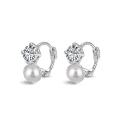 Aetolia Simple Design Cz Cubic Zirconia Jewelry 925 Sterling Silver Huggie Earring 18K Gold Plated Pearl Hoops Earrings Women