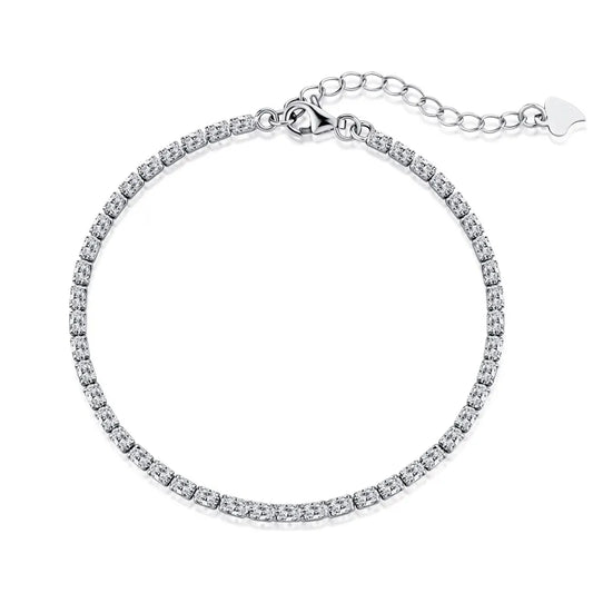 Aetolia Unisex Weeding Series Unique Stackable Twinkle Zircons Engraved Box Chain 925 Sterling Silver Single Bracelets