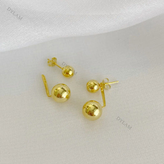 Aetolia Low MOQ Wholesale Stack Back Rear Hanging Trendy Best Plain Ear Jackets Stud 925 Sterling Silver 18k Gold Plated Earrings