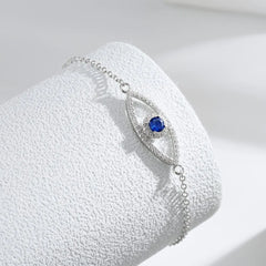 Aetolia High Quality Charm Devil Eye Bracelet 925 Sterling Silver 18K Gold Jewelry Cubic Zircon Adjustable Blue White Bracelet Women