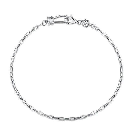 Aetolia minimal jewellery exquisite s925 sterling silver white gold plated antique fish hook sterling silver 925 chain bracelet