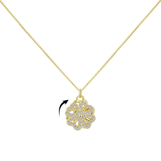 Aetolia Custom 925 Sterling Silver 18K Gold Plated Necklaces Four-Leaf Clover Pendant Spinner Necklace Jewelry Lucky Necklaces For Women