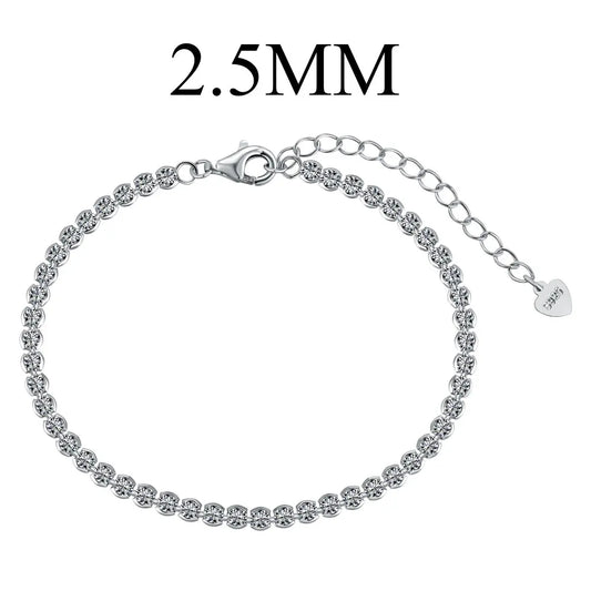 Aetolia Dropshipping Wholesale Jewelry S925 Sterling Silver Bead Bracelets Cz Cubic Zirconia Tennis Chain Link Bracelet For Men Women