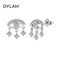 Aetolia Non Tarnish Iced Out Cz Cubic Zirconia Demon Eye Earring 18K Gold Plated S925 Sterling Silver Devil Eyes Stud Earrings Women