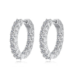 Aetolia Fast Delivery Color Zirconium Cubic Zirconia Hoop Earrings Women Colorful Diamond 925 Sterling Silver Earrings Jewelry