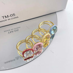 Aetolia Personalized Unique Silver Finger Anillo De Plata 925 Jewelry AAAAA Wedding Ice Out Round Cut Rainbow Enamel Zircon Ring