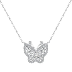 Aetolia High Quality Colorful Butterfly Bow Necklace Set S925 Sterling Silver Simple Clavicle Chain Necklaces Pendants For Women