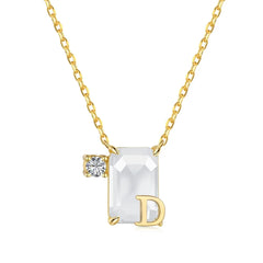 Aetolia Initial Letter A-Z Sparkle Joias Corrente De Prata 925 Sterling Silver Cubic Zirconia Necklace Adjustable Necklaces For Women