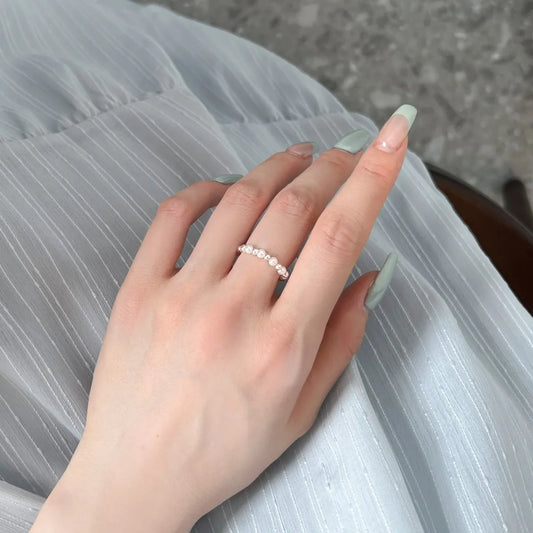 Aetolia In Stock High Quality Layering Stretch Shell Pearl Rings Jewelry Women S925 Sterling Silver Elastic Adjustable Ring