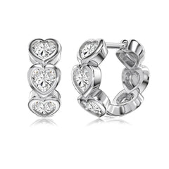 Aetolia Wholesale 18K Gold Plated Sterling Silver 925 Hoop Earring Mini Heart Cz Cubic Zircon Huggies Earrings Jewelry Women