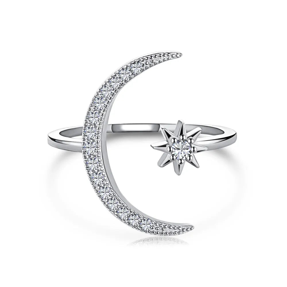 Aetolia Aetolia Finger Wrap Open Anillo Adjustable Estrella Anxiety Ring Devil Eye Jewelry 925 Sterling Silver Moon Sun Crystal Rings