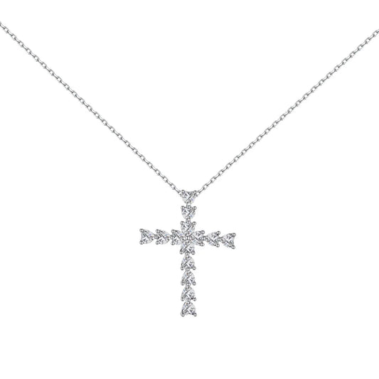 Aetolia High Quality Bling Christian Punk Diamond Cz Cubic Zirconia Necklace Women Hip Hop Jewelry Diamond Cross Necklaces For Women