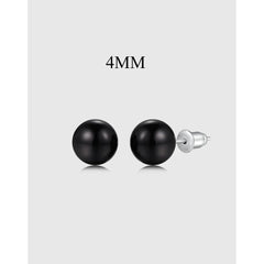 Aetolia 10Mm Exquisite Fade Free High Quality Black Onyx Earring 925 Sterling Silver Stud Earrings Jewelry Women