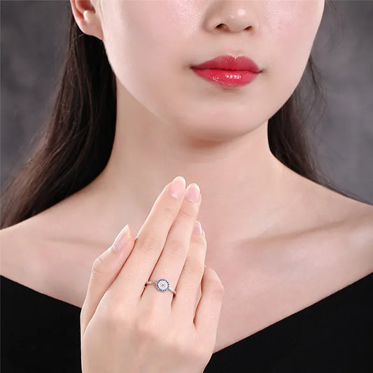 Aetolia Blue Eye Ring Women Silver 925 Cubic Zirconia Fashion Rings For Womens Jewelry high Quality Turkish Rings