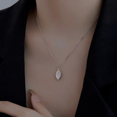 Aetolia High Quality Factory Price Oem New Necklace Design Jewelry 925 Sterling Silver Cubic Zirconia Leaf Pendant Necklaces For Women