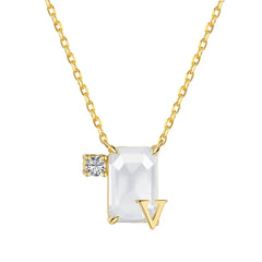 Aetolia Initial Letter A-Z Sparkle Joias Corrente De Prata 925 Sterling Silver Cubic Zirconia Necklace Adjustable Necklaces For Women