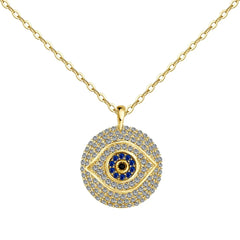 Aetolia Lucky Turkish Devil Eye Pendant S925 Silver Necklaces For Women Full Zirconia 18K Gold Greek Eye Amule Necklaces For Women