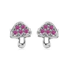 Aetolia Non Tarnish S925 Sterling Silver 18K Gold Plated Emerald Ruby Earring Cz Zircon Mushroom Stud Earring For Women Jewellery