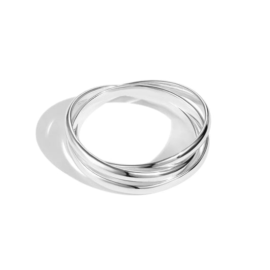 Aetolia Best Selling Luxury Delicate Three Multi-Layers 925 Sterling Silver Rings For Women Simple Metal Style Female Finger Ring