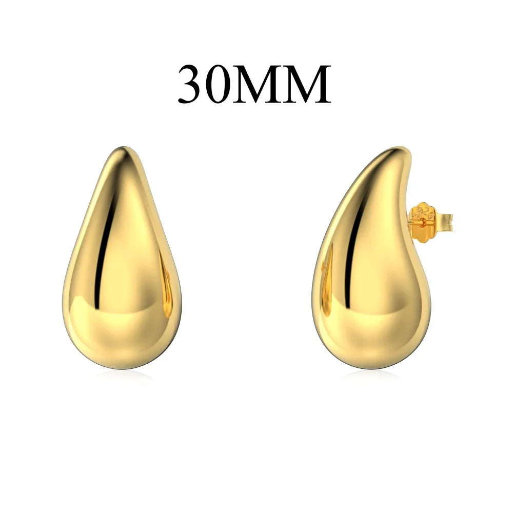Aetolia Wholesale Hot Sale S925 Silver Fine Jewelry Melon Seed Geometric Earring 18K Gold Plated WaterDrop Stud Earrings For Women
