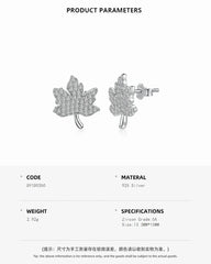 Aetolia Fast Delivery Maple Leaf Cubic Zirconia Shiny Earrings For Women Accessories S925 Sterling Silver Handmade Diy Earring