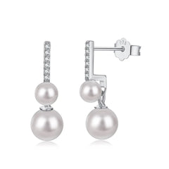 Aetolia Fashion Drop Earrings Vintage Pearls Geometric Statement Women Jewelry 925 Sterling Silver Fresh Water Pearl Hoop Earring Studs