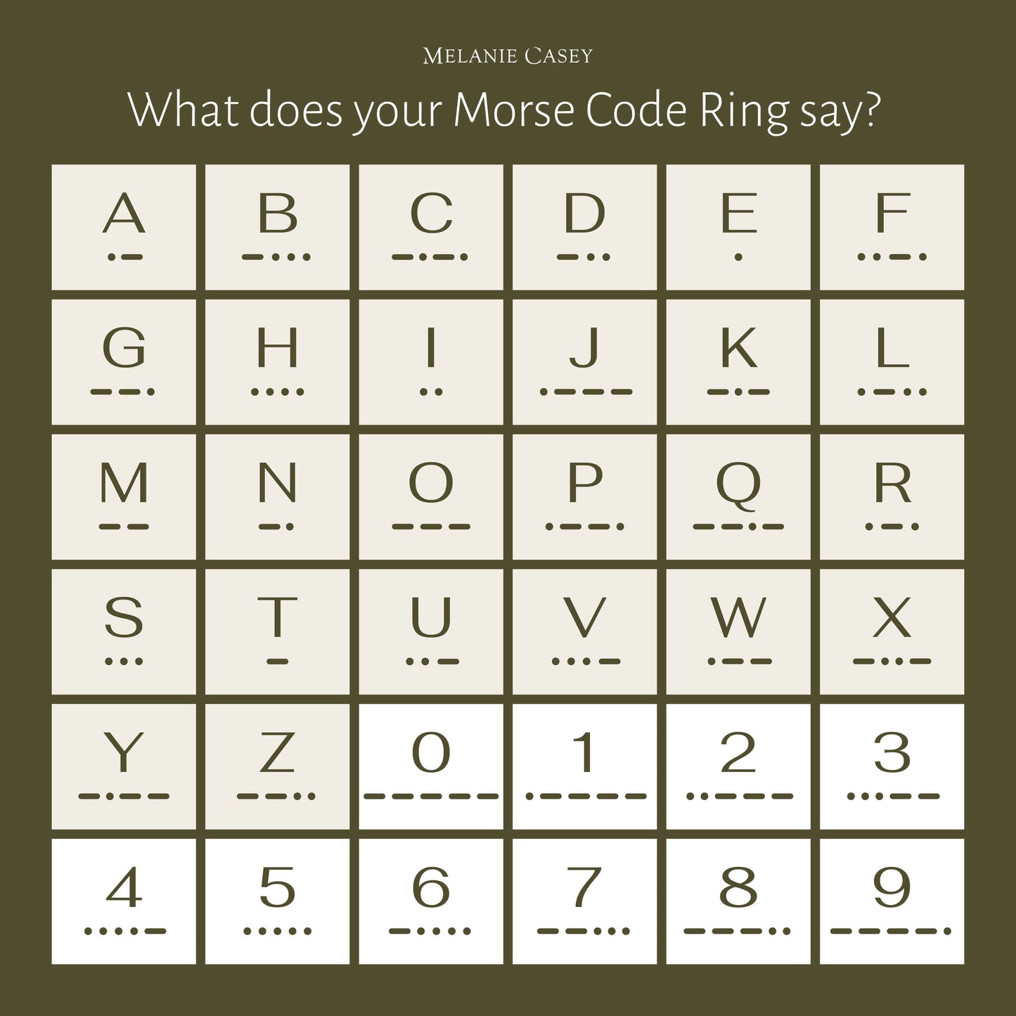 Morse Code Rings: Initials