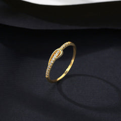 Aetolia 925 Sterling Silver 18K Gold Plated Single Row Simple Knot Ring SR20060816