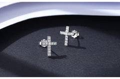 Aetolia 925 Sterling Silver 18K Gold Plated Petite Small Cross Stud Earrings LLE-020